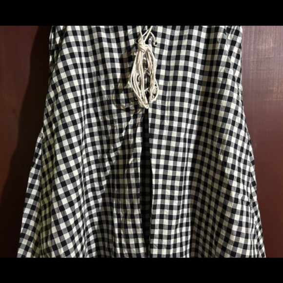 NWOT Eva Franco x Anthropologie Gingham Lace-Up Midi Skirt Black, White Size L - Picture 6 of 16